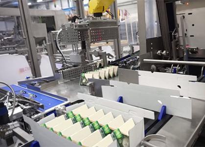 conditionnement robotisé de fromages en barquette