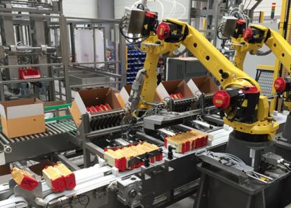 encaisseuse automatique de biscuits emballés dans des flowpack