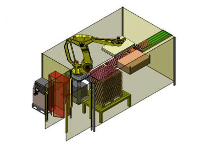 plan palettiseur automatique de yaourt