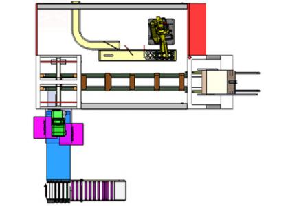 plan 2d d'une encaisseuse wrap aournd de cartouches de gaz