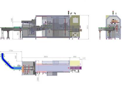 plan d'une cellule de mise sous fourreau automatique