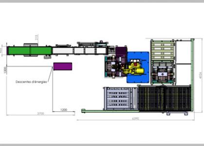 plan d'un palettiseur monoligne de sacs