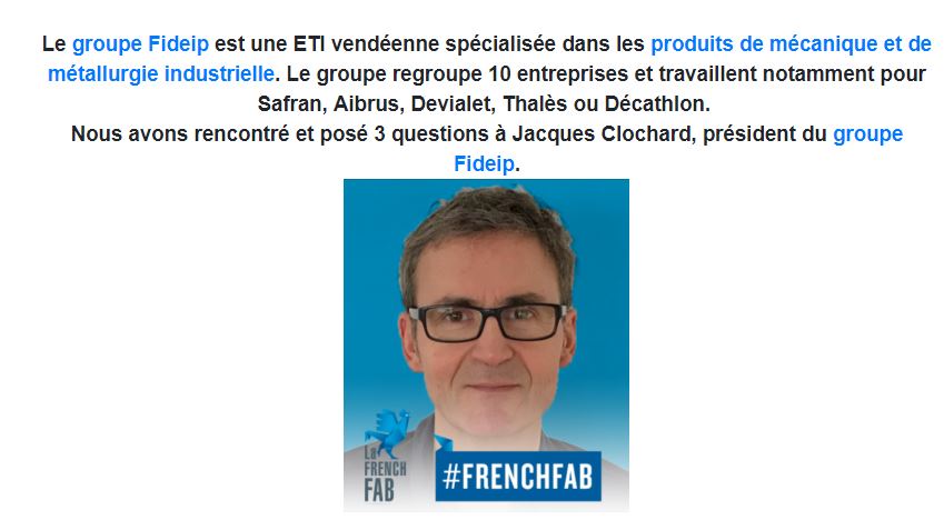 Article Groupe FIDEIP - French Fab
