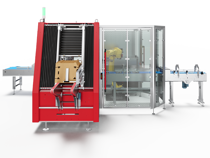 Encaisseuse wrap en caisse ouverte - magasin de cartons - JYGA